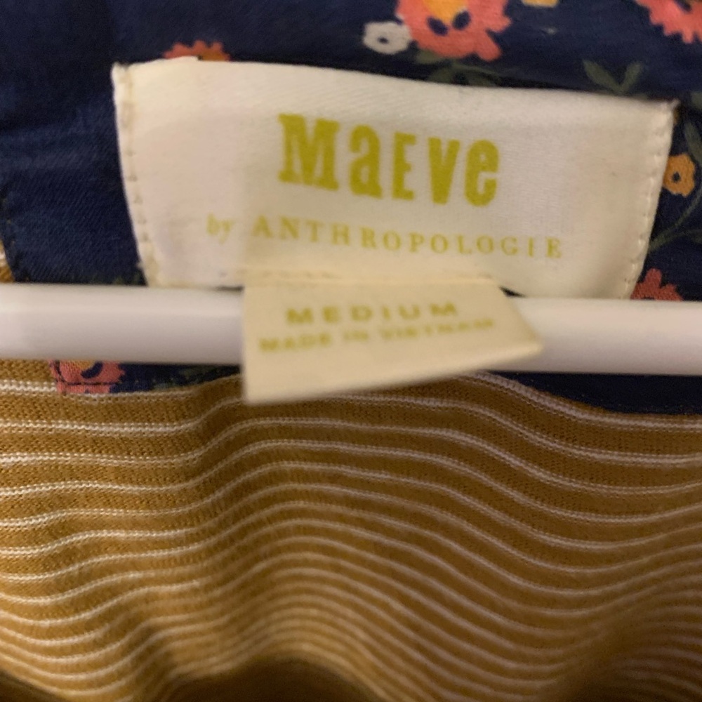 Maeve Anthropologie Striped Long Sleeve Shirt M - Picture 3 of 4